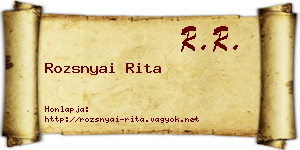 Rozsnyai Rita névjegykártya