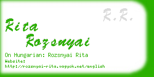 rita rozsnyai business card